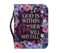 Psesaysky Étui de transport de la Bible pour femme - Multifonction - Léger - Grande taille, Fleurs Lettre Dieux, XL