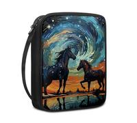 Psesaysky Étui de transport pour Bible Cheval Femme Grande Taille Fermeture Éclair Autour Sac de Bible Portable Couverture de Bible avec Poignée Grand Porte-Bible