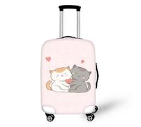 Psesaysky Housse de bagage avec fermeture éclair dissimulée pour valise de 45,7 à 81,3 cm, nettoyage facile, Chat de dessin animé., M(Fit 22-24 inch luggage)
