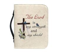 Psesaysky Housse de bible en cuir synthétique avec poignée - Facile à ranger - Pour homme et femme - Grande taille
