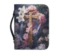 Psesaysky Housse de bible en cuir synthétique pour femme - Grande taille - Multifonction - Avec poignée - Facile à ranger