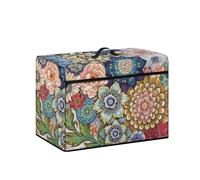Psesaysky Housse de machine à coudre florale bohème résistante aux taches, légère, imperméable, housse anti-poussière avec poches pour garder propre et sûre