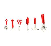 PSFDEWT Miniature Dollhouse Tool Mini Réparation Hammer Party Decoration Accessoires Red 1set Dollhouse Mini Tool