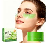 PSFLiang 60 Pièces Aloe Patch Yeux, Éclaircir Les Cernes, Nourrit et lisse le Contour, Masque pour Les Hydratant, Masque Yeux Collagène, cream 33