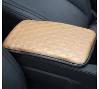 PSFVHHQI Coussin D'Accoudoir Voiture pour BYD Atto 3 Yuan Plus 2022, PU Cuir Accoudoir Central Tapi Housse Protection IntéRieur Accessoire Anti-PoussièRe, Checkered Beige