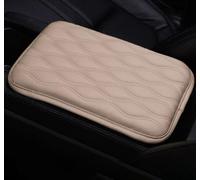 PSFVHHQI Coussin D'Accoudoir Voiture pour ESQ 2011-2019, PU Cuir Accoudoir Central Tapi Housse Protection IntéRieur Accessoire Anti-PoussièRe, Striped Beige