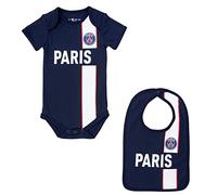 PSG Body + Bavoir bébé Maillot Fly Emirates - Collection Officielle Paris Saint Germain - 12 Mois