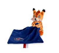 PSG - Doudou Germain Le Lynx -Pantin Peluche avec Doudou Bébé 15cm - LI4713 | Mascotte Paris Saint-Germain avec Doudou Plat - Logo PSG Brodé - Peluche Douce Bébé - Idée Cadeau Naissance & Fan de Foot