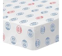 PSG Drap Housse PSG Classic 140X190 Cm 100% Coton 57 Fils 046838, Bleu/Rouge