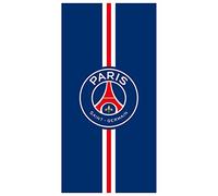 PSG Hechter Serviette de Bain 75x150 cm | Paris Saint Germain |100% Coton certifié Oeko-TEX | Drap de Plage Velours et Bouclette | Bleu