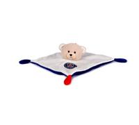 PSG - Licence Officielle - Doudou Plat Ours 25 cm Bébé - L14711 | Doudou Mouchoir Peluche Ours Toux Doux - Logo PSG Brodé - Facile à Attraper - Idée Cadeau Naissance pour Filles et Garçons