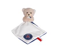 PSG - Licence Officielle - Pantin Ours Peluche avec Doudou Bébé 15cm L14712 | Peluche Ours PSG et son Doudou Mouchoir Plat - Très Doux - Idée Cadeau Naissance pour Bébés Filles & Garçons et Fan de Foot