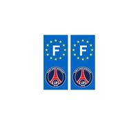 PSG Paris Foot F autocollant plaque - Angles : arrondis
