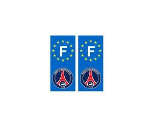 PSG Paris Foot F autocollant plaque - Angles : droits