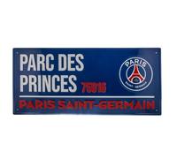 PSG Plaque de rue bleue Parc des Princes 75016 Marchandise officielle Paris Saint-Germain 40 x 18 cm