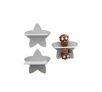 PsGreen Lot de 3 mini étoiles compatibles avec les figurines Tonie, étagère Toniebox Tonie - Étagère d'extension - Chambre d'enfant (gris clair)