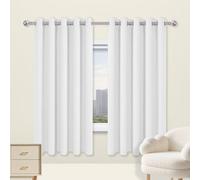 PSHCEE Rideau Occultant - Rideau 155 x 165 cm 100% Polyester, Isolement Thermique Installation Facile de Chambre Doux et Esthétiques, Décoration Maison pour Chambre Maison, Blanc