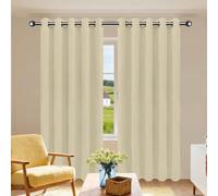 PSHCEE Rideaux Occultants Isolants 160 x 161 cm Isolant Thermique Anti Froid Opaque Rideaux Salon Moderne Doux et Esthétiques, Décoration Maison pour Chambre, Salon, Bureau, Couleur Crème