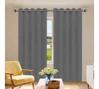 PSHCEE Rideaux Occultants Isolants 164 x 180 cm Isolant Thermique Anti Froid Opaque Rideaux Salon Moderne Doux et Esthétiques, Décoration Maison pour Chambre, Salon, Bureau, Gris Foncé