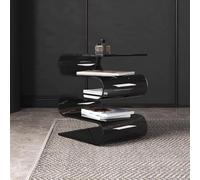 PSHCEE Table Basse en Acrylique Transparent en Forme de S Moderne, Table d'appoint avec Espace de Rangement, Table de Nuit, étagère à Magazines pour Salon, Chambre, bu, Black