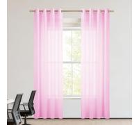 PSHYJUN Rideaux Voilages 240 x 240 cm Anti Froid et Chaleur Rideaux à Oeillet Voilages Œillets Décoration de Maison pour Fenetre Chambre Adulte, Rose