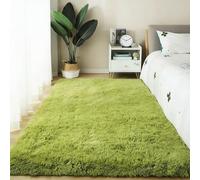 PSHZHIM Tapis Salon Chambre 100 x 140 cm Ne Perd Pas Ses Poils Dessous Antidérapant Moelleux Poils Longs Tapis Salon Moelleux pour Chambre, Couloir, Bureau, Cuisine, Vert