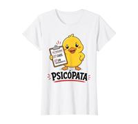 Psicopata Duck Spanish Chaos No Remorse Citation Humoristique T-Shirt Graphique avec Valeur