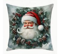 Pskgbxmu Ensemble De Broderie Coussin Au Point De Croix Kits De Points De Croix Estampillés DIY Main Brodé Housse sans Noyau d'oreiller Père Noël 45x45 cm