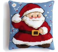 Pskgbxmu Ensemble De Broderie Coussin Au Point De Croix Kits De Points De Croix Estampillés DIY Main Brodé Housse sans Noyau d'oreiller Père Noël 45x45 cm