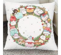 Pskgbxmu Ensemble De Broderie Coussin Au Point De Croix Kits De Points De Croix Estampillés DIY Main Brodé Housse sans Noyau d'oreiller Animaux de dessin animé 45x45 cm