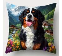 Pskgbxmu Kit Coussin Au Point De Croix 11Ct Le Ensemble De Broderie Sans Noyau D'Oreiller DIY Couture Broderie Kits Chien chien 45x45 cm