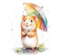 Pskgbxmu Kit estampillée au point de croix 11CT Canevas Broderie Animaux hamsters DIY Adultes Débutant Compté Point de Croix art Kits 40x50 cm