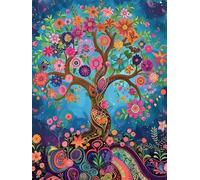 Pskgbxmu Kit estampillée au point de croix 11CT Canevas Broderie Arbre de vie DIY Adultes Débutant Compté Point de Croix art Kits 40x50 cm