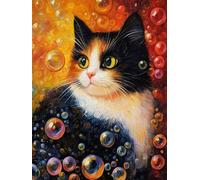 Pskgbxmu Kit estampillée au point de croix 11CT Canevas Broderie Chat bulle DIY Adultes Débutant Compté Point de Croix art Kits 40x50 cm