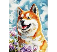 Pskgbxmu Kit estampillée au point de croix 11CT Canevas Broderie Chien de campagne DIY Adultes Débutant Compté Point de Croix art Kits 40x50 cm