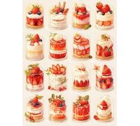 Pskgbxmu Kit estampillée au point de croix 11CT Canevas Broderie Desserts variés DIY Adultes Débutant Compté Point de Croix art Kits 40x50 cm