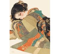 Pskgbxmu Kit estampillée au point de croix 11CT Canevas Broderie Femme en costume ancien DIY Adultes Débutant Compté Point de Croix art Kits 40x50 cm