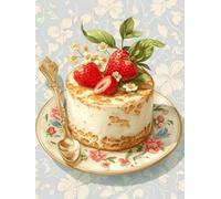 Pskgbxmu Kit estampillée au point de croix 11CT Canevas Broderie Gâteau DIY Adultes Débutant Compté Point de Croix art Kits 40x50 cm