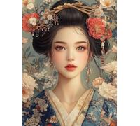 Pskgbxmu Kit estampillée au point de croix 11CT Canevas Broderie Jeune fille mignonne DIY Adultes Débutant Compté Point de Croix art Kits 40x50 cm