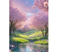 Pskgbxmu Kit estampillée au point de croix 11CT Canevas Broderie Paysage magnifique DIY Adultes Débutant Compté Point de Croix art Kits 40x50 cm