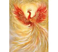 Pskgbxmu Kit estampillée au point de croix 11CT Canevas Broderie Phénix DIY Adultes Débutant Compté Point de Croix art Kits 40x50 cm