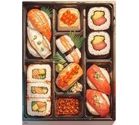 Pskgbxmu Kit estampillée au point de croix 11CT Canevas Broderie Sushis gastronomiques DIY Adultes Débutant Compté Point de Croix art Kits 40x50 cm