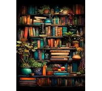 Pskgbxmu Kit estampillée au point de croix librairie 11CT Canevas Broderie DIY Adultes Débutant Compté Point de Croix art Kits 40x50 cm