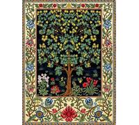 Pskgbxmu Kits de point de croix estampés planter un arbre de vie Kit de démarrage de broderie au point de croix pré-imprimé 11CT pour adultes débutants -40x50 cm
