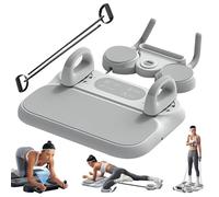 PSKJHN Pilates Reformer Board, Planche Fitness Multifonction avec Rebond Automatique - Planche À Pompes, Roue Abdominale, Gainage Et Bandes De Résistance, 6-en-1 Home Gym Equipment