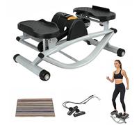 PSKJHN Rock Stepper Appareil d'exercice, Équipement De Fitness À Faible Impact, U-Shape Step Rocker Latéral avec Bandes De Résistance Et Tapis Antidérapant pour Jambes Fessiers Abdominaux