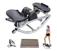 PSKJHN Rock Stepper Appareil d'exercice, Step Rocker Latéral avec Bandes De Résistance Et Tapis Antidérapant, Équipement De Fitness - Machine De Step pour Jambes Fessiers Abdos