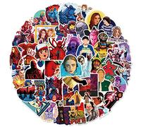 PSL Autocollants Strange Things Saison 4 - Lot d'autocollants imperméables pour ordinateur portable, téléphone, bouteille d'eau, ordinateur, bagages, casque, skateboard, moto, couleur photo, 53 pièces