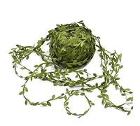 PSL Guirlande de feuilles artificielles de 10 m de long - Guirlande de fleurs en soie à suspendre au mur - Décoration de fête de mariage - Couronne décorative à faire soi-même (vert)