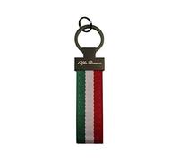 PSL Porte-clés en cuir et nylon avec motif drapeau italien pour voitures Alfa Romeo - avec boîte cadeau